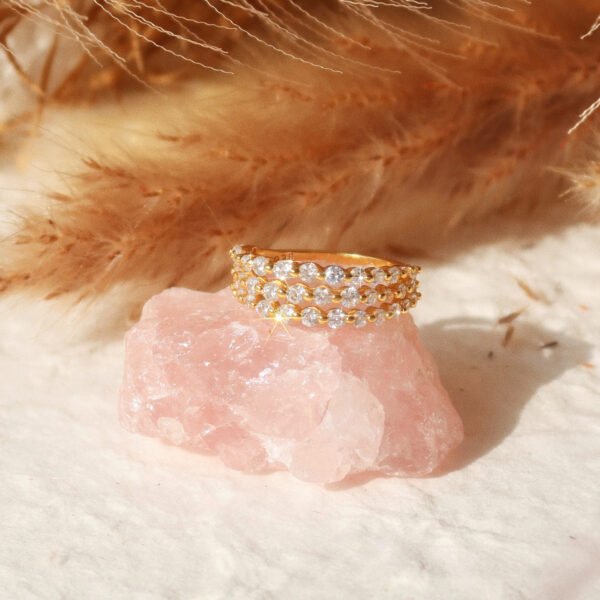 Tri-Light Nook | 18K Gold Plated, Cubic Zirconia