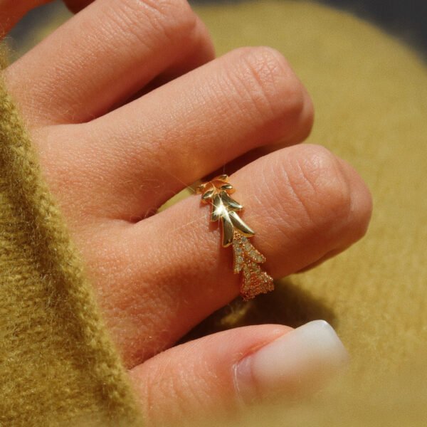 Gild Leaf | Vermeil, Cubic Zirconia