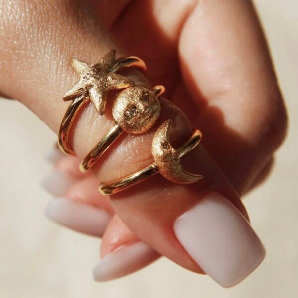 Sun,Moon,Star Set | 18K Gold Plated, Cubic Zirconia